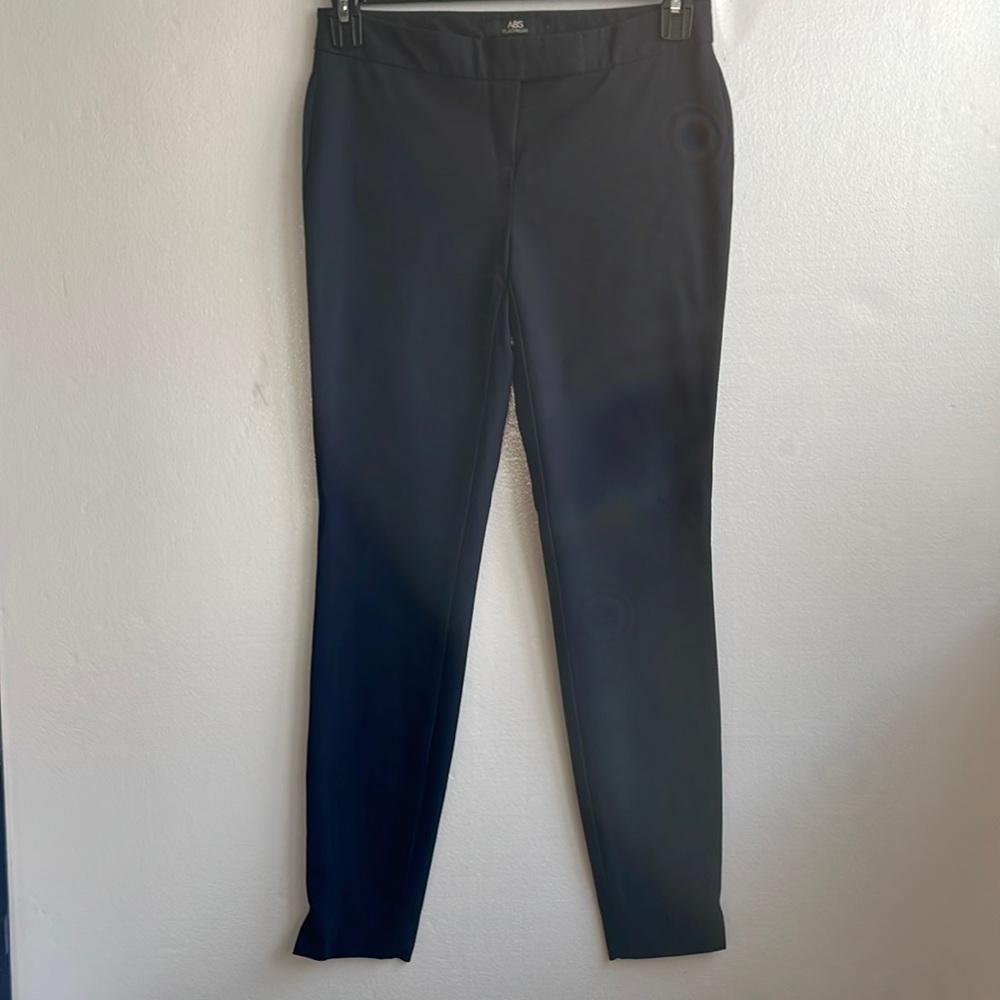 ABS Platinum flat front split hem stretch ankle pants size 2